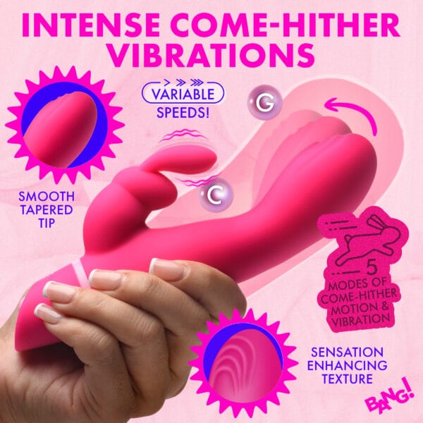 Come Hither Silicone Rabbit Vibrator - Pink Come Hither Silicone Rabbit Vibrator - Pink