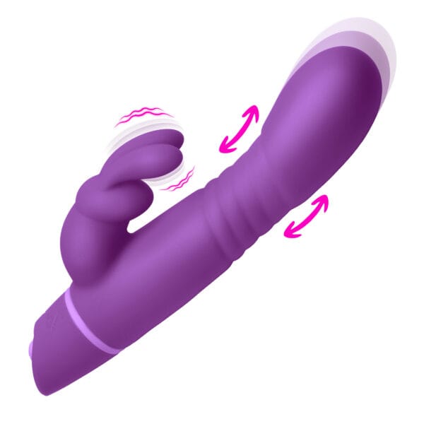 Thrusting Silicone Rabbit Vibrator - Purple Thrusting Silicone Rabbit Vibrator - Purple