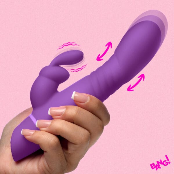 Thrusting Silicone Rabbit Vibrator - Purple Thrusting Silicone Rabbit Vibrator - Purple