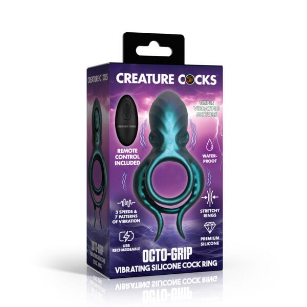 Octo Grip Vibrating Silicone Cock Ring Octo Grip Vibrating Silicone Cock Ring