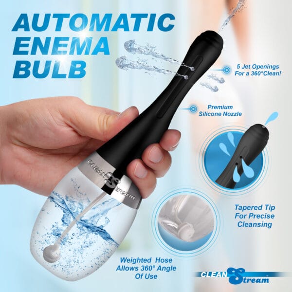 Automatic Enema Bulb with 5 Jet Premium Silicone Nozzle Automatic Enema Bulb with 5 Jet Premium Silicone Nozzle