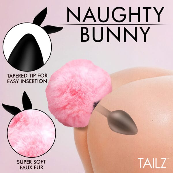 Fluffy Bunny Tail Silicone Plug - Pink Fluffy Bunny Tail Silicone Plug - Pink
