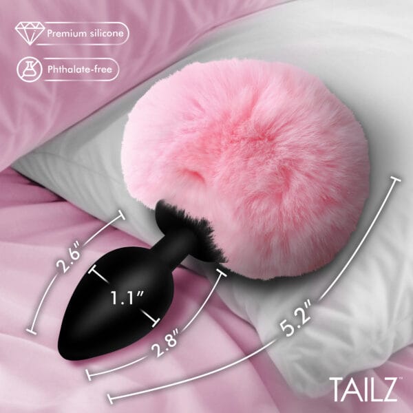Fluffy Bunny Tail Silicone Plug - Pink Fluffy Bunny Tail Silicone Plug - Pink