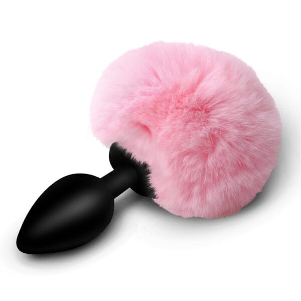 Fluffy Bunny Tail Silicone Plug - Pink Fluffy Bunny Tail Silicone Plug - Pink