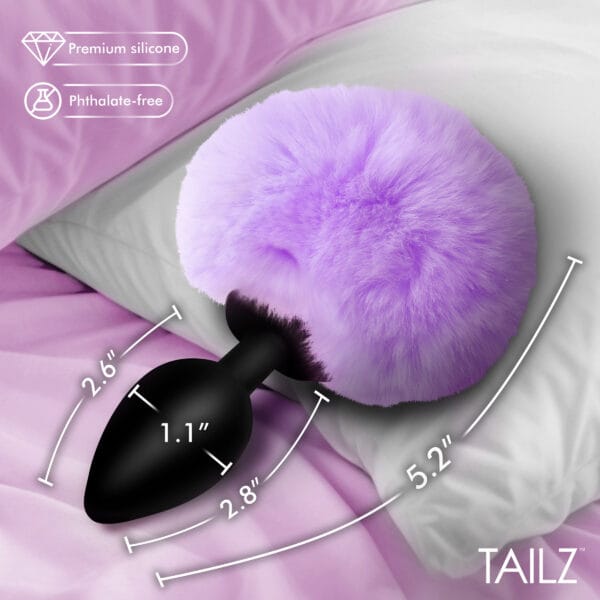 Fluffy Bunny Tail Silicone Plug - Purple Fluffy Bunny Tail Silicone Plug - Purple