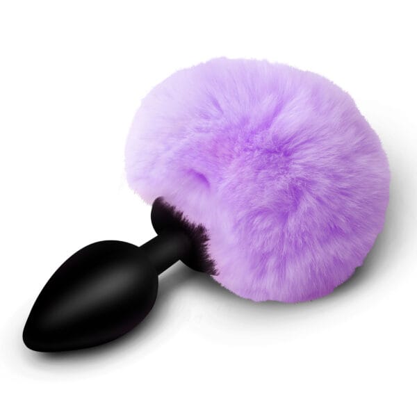 Fluffy Bunny Tail Silicone Plug - Purple Fluffy Bunny Tail Silicone Plug - Purple