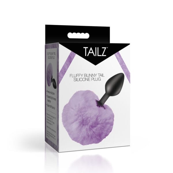 Fluffy Bunny Tail Silicone Plug - Purple Fluffy Bunny Tail Silicone Plug - Purple