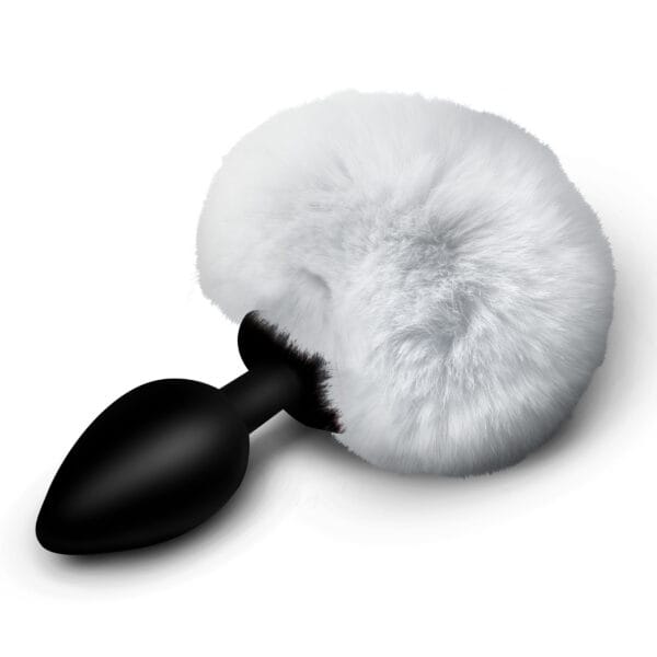 Fluffy Bunny Tail Silicone Plug - White Fluffy Bunny Tail Silicone Plug - White