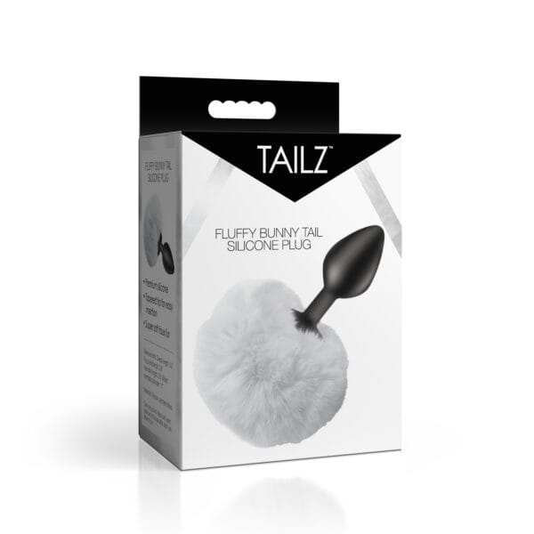 Fluffy Bunny Tail Silicone Plug - White Fluffy Bunny Tail Silicone Plug - White