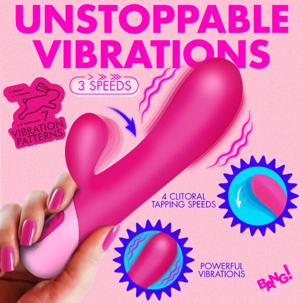 Clit Tapping Vibrating Rabbit - Pink Clit Tapping Vibrating Rabbit - Pink
