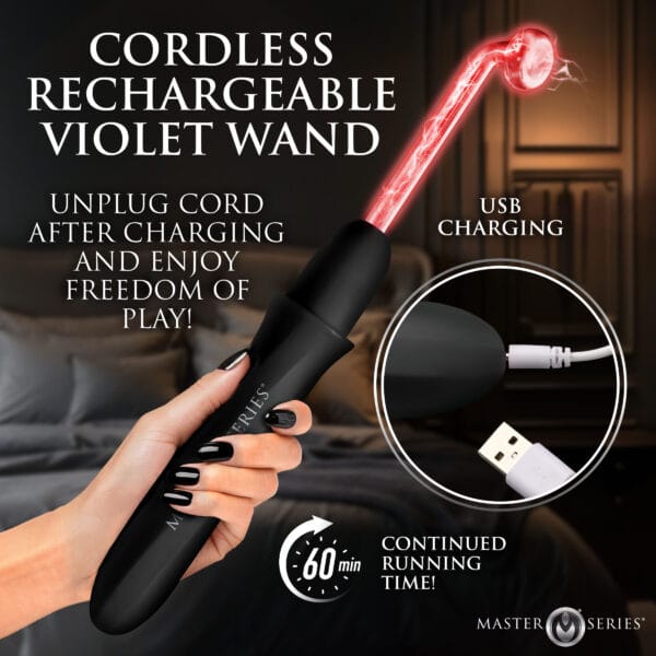 Elektrawand Rechargeable Violet Wand with Attachments - Black Elektrawand Rechargeable Violet Wand with Attachments - Black