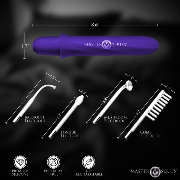 Elektrawand Rechargeable Violet Wand with Attachments - Purple