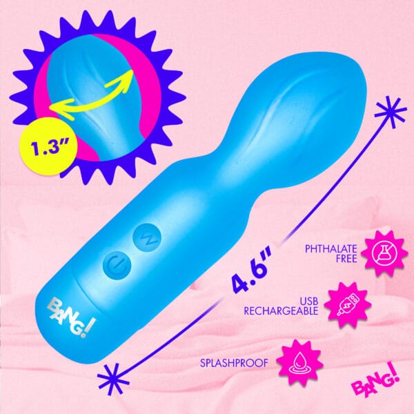 18X Vibrating Silicone Mini Wand - Blue 18X Vibrating Silicone Mini Wand - Blue