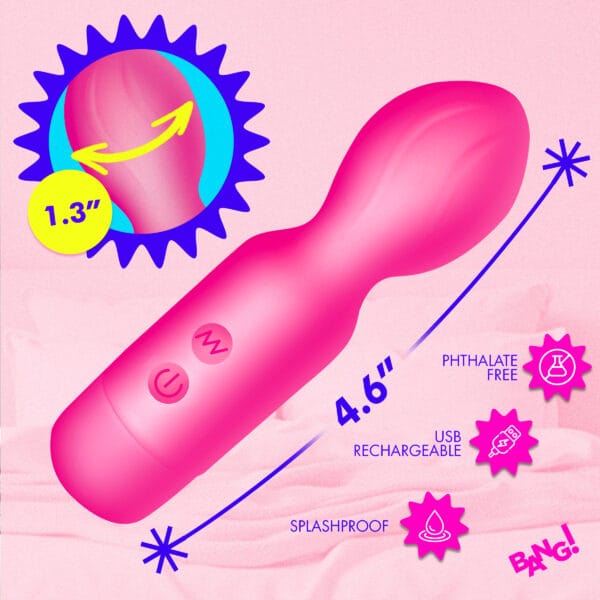 18X Vibrating Silicone Mini Wand - PInk 18X Vibrating Silicone Mini Wand - PInk