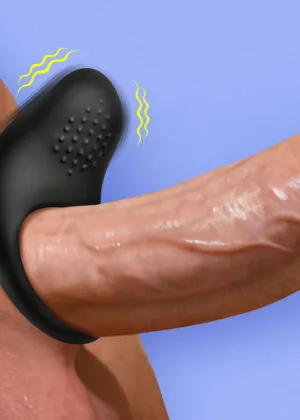 Vibrating Silicone Cock Ring - Black