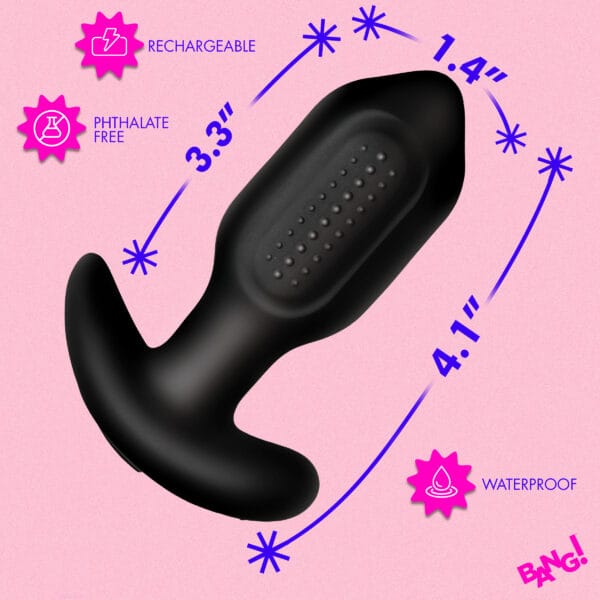 Bumpy Vibrating Silicone Butt Plug - Black Bumpy Vibrating Silicone Butt Plug - Black