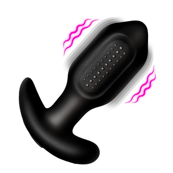 Bumpy Vibrating Silicone Butt Plug - Black Bumpy Vibrating Silicone Butt Plug - Black