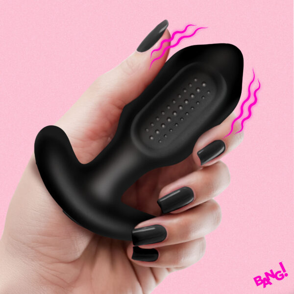 Bumpy Vibrating Silicone Butt Plug - Black Bumpy Vibrating Silicone Butt Plug - Black