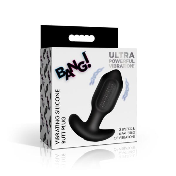 Bumpy Vibrating Silicone Butt Plug - Black Bumpy Vibrating Silicone Butt Plug - Black