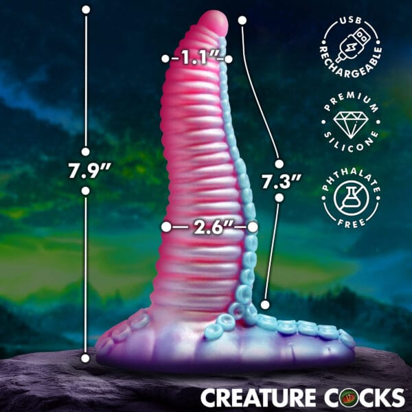 Mega-Tenta Vibrating Silicone Dildo