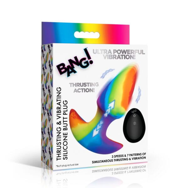 Thrusting and Vibrating Silicone Butt Plug Thrusting and Vibrating Silicone Butt Plug