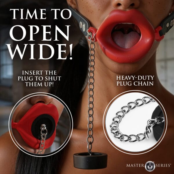 Plugged Silicone Feeding Gag - Red Plugged Silicone Feeding Gag - Red