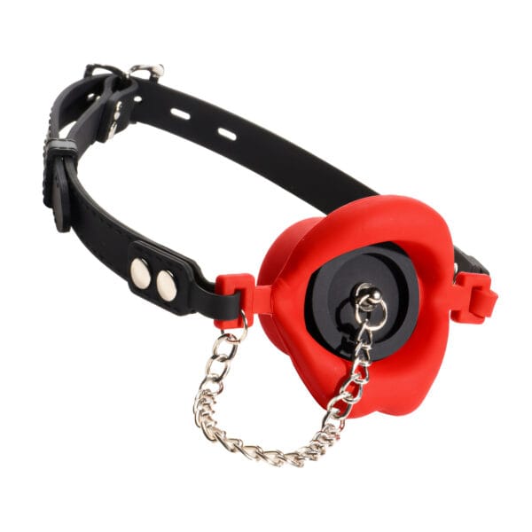 Plugged Silicone Feeding Gag - Red Plugged Silicone Feeding Gag - Red
