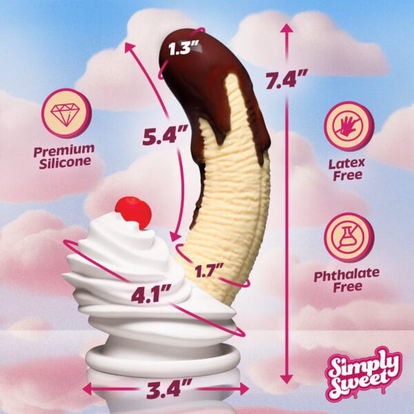 Chocolate Dipped Banana Split Premium Silicone Dildo Chocolate Dipped Banana Split Premium Silicone Dildo