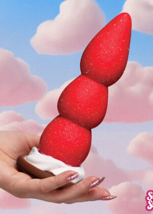 Strawberry Sweet Cream Premium Silicone Dildo