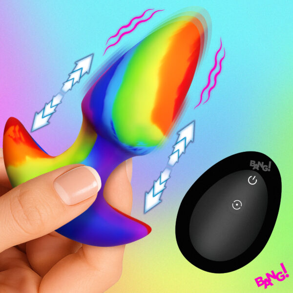 Thrusting and Vibrating Silicone Butt Plug Thrusting and Vibrating Silicone Butt Plug