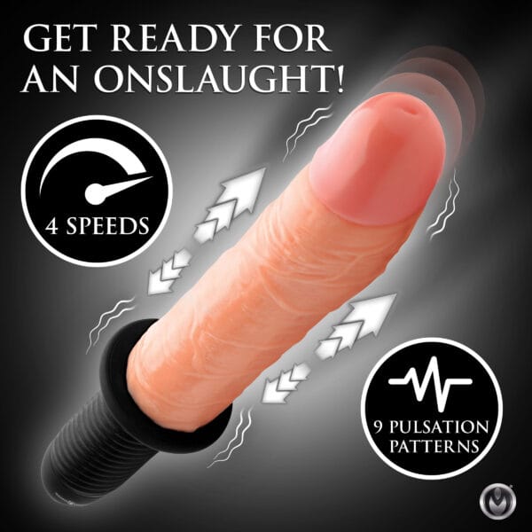 Onslaught 13 Mode XL Vibrating Dildo Thruster Onslaught 13 Mode XL Vibrating Dildo Thruster