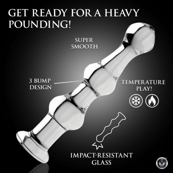 Mammoth 3 Bumps Glass Dildo Mammoth 3 Bumps Glass Dildo