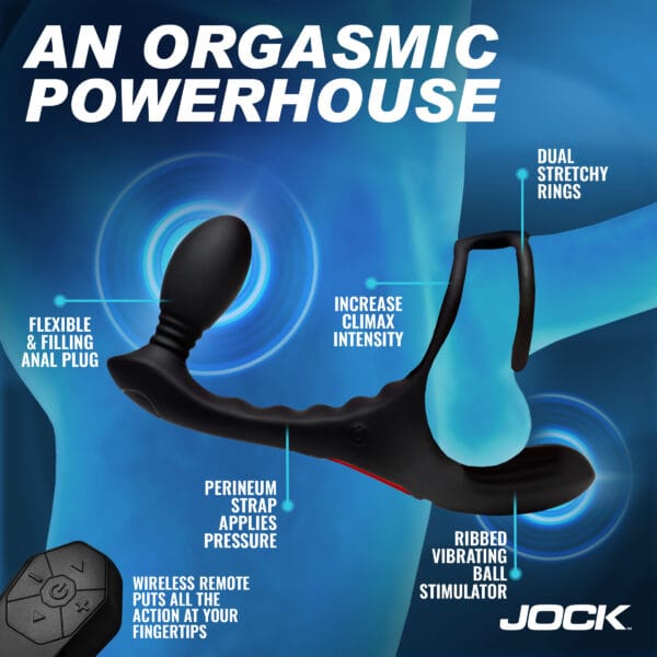 Triple Rush Vibrating C-Ring & Anal Plug w/ Remote Triple Rush Vibrating C-Ring & Anal Plug w/ Remote