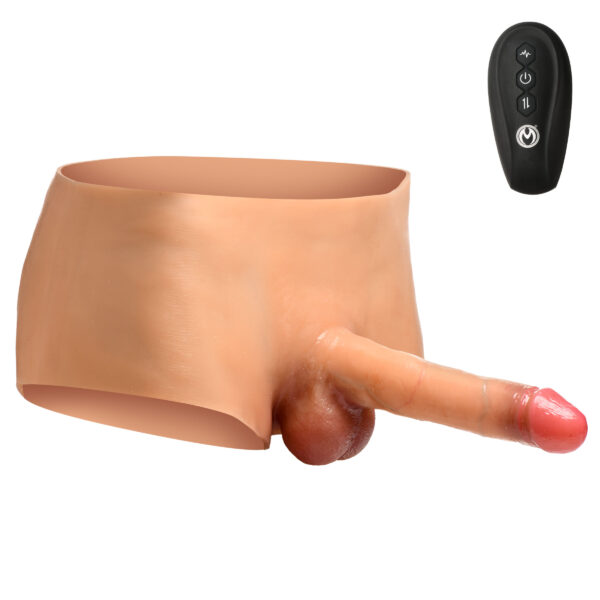Ramming Briefs Thrusting and Vibrating Silicone Penis Panties - Small