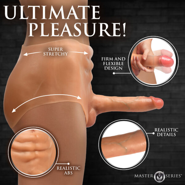 Power Briefs Thrusting and Vibrating Silicone Penis Panties