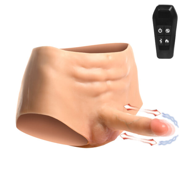 Power Briefs Thrusting and Vibrating Silicone Penis Panties