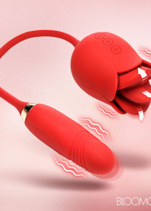 Blossom Kiss Kissing and Licking Clit Stimulator w/ Thrusting Vibrator