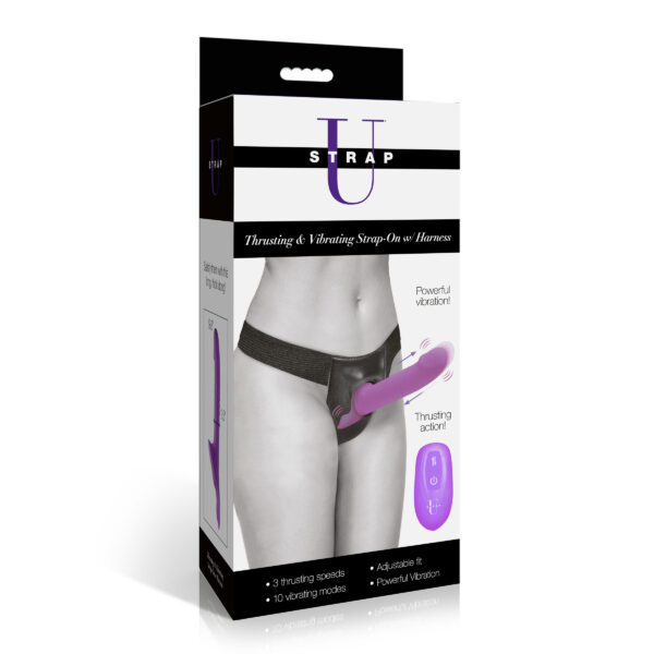 Thrusting and Vibrating Strap-On w/ Harness