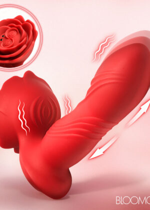 Rose Thrust Thrusting Silicone Vibrator