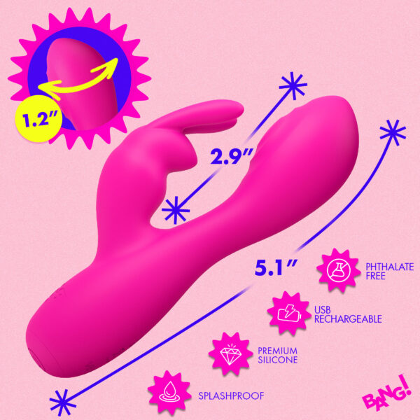 Flexible Vibrating Silicone Mini Rabbit - Pink