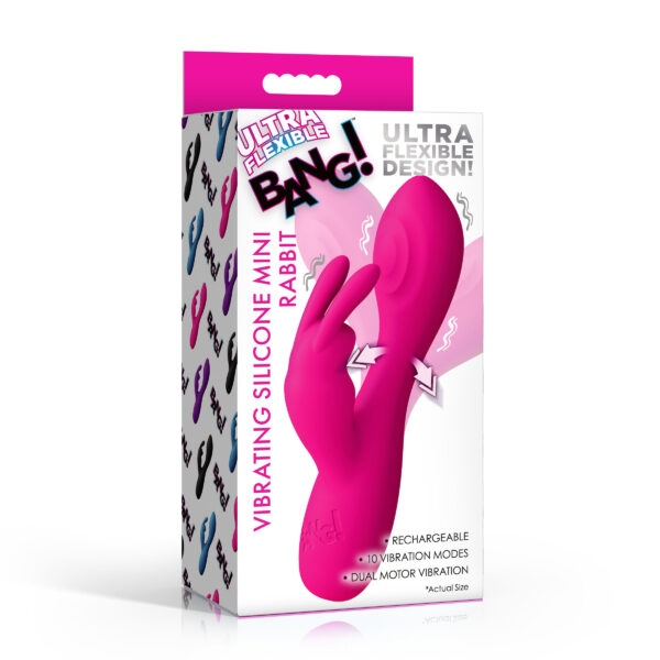 Flexible Vibrating Silicone Mini Rabbit - Pink