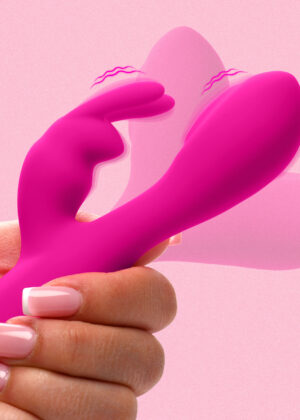 Flexible Vibrating Silicone Mini Rabbit - Pink