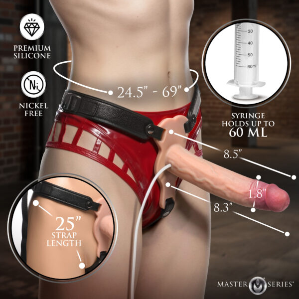 Breeder Stretchy Skin Squirting Silicone Dildo w/ Harness Breeder Stretchy Skin Squirting Silicone Dildo w/ Harness