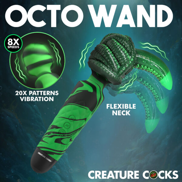 Octo Wand Silicone Vibrating Wand + Attachment Octo Wand Silicone Vibrating Wand + Attachment