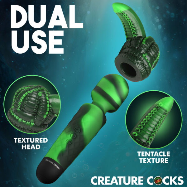 Octo Wand Silicone Vibrating Wand + Attachment Octo Wand Silicone Vibrating Wand + Attachment
