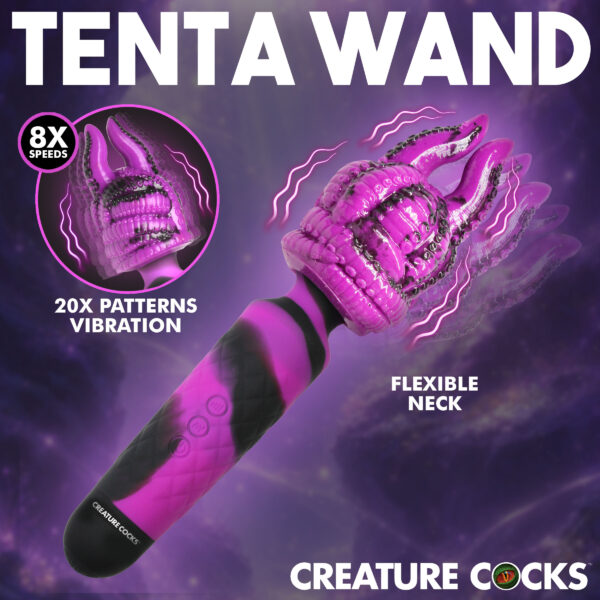 Tenta Wand Silicone Vibrating Wand + Attachment Tenta Wand Silicone Vibrating Wand + Attachment