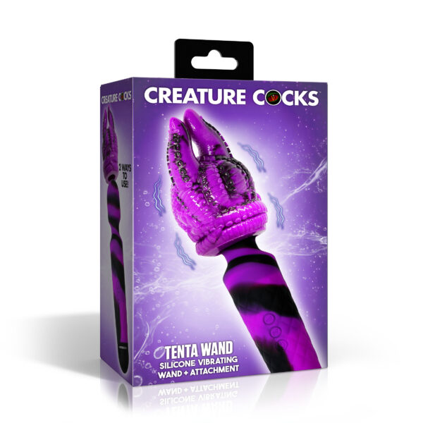 Tenta Wand Silicone Vibrating Wand + Attachment Tenta Wand Silicone Vibrating Wand + Attachment