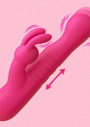 Thrusting Silicone Rabbit Vibrator - Pink