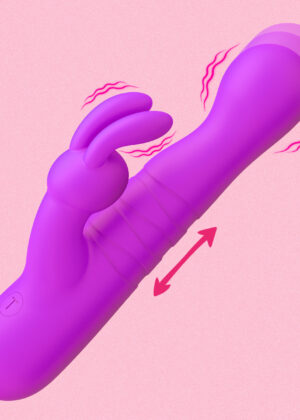 Thrusting Silicone Rabbit Vibrator - Purple