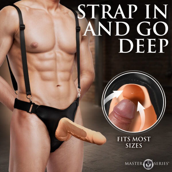 Magnum 9" Hollow Silicone Dildo w/ Harness Magnum 9" Hollow Silicone Dildo w/ Harness